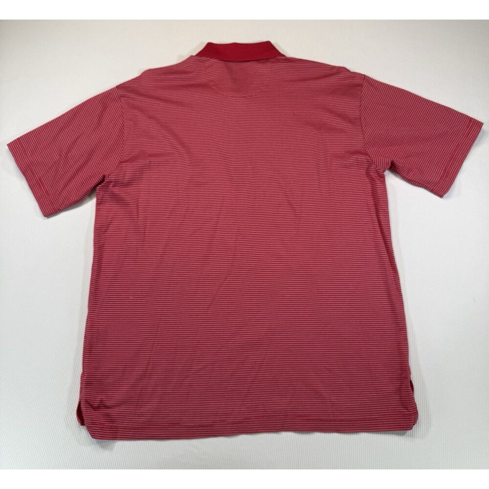 Daniel Cremieux Polo Shirt Mens Large Red Striped Golf Casual - Picture 3 of 8